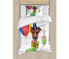 Party Dog and Balloons Duvet Cover Set