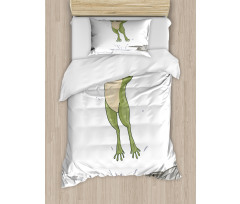 Happy Jumping Toad Humor Duvet Cover Set