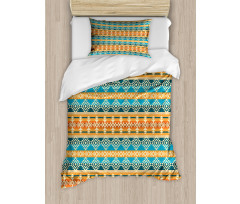 Folk Motifs Strips Duvet Cover Set