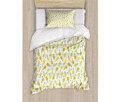 Fresh Doodle Pineapple Duvet Cover Set