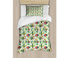 Jungle Flora and Fauna Duvet Cover Set