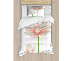 Pastel Blooming Lotus Duvet Cover Set