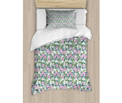 Hibiscus Botanic Palm Duvet Cover Set