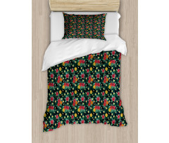 Realistic Flower Print Duvet Cover Set