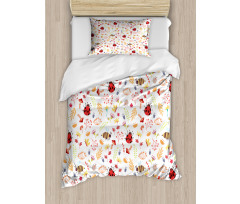 Autumn Theme Doodle Bugs Duvet Cover Set