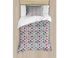 Hearts and Cupcakes Duvet Cover Set