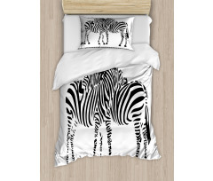2 Zebras Silhouette Duvet Cover Set