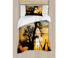 Giraffes Baobab Tree Duvet Cover Set