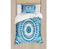 Concentric Circles Dots Duvet Cover Set