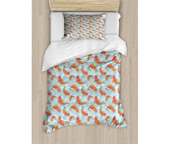 Japanese Carps in the Sea Duvet Cover Set