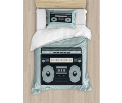 1980s Boombox Image Duvet Cover Set