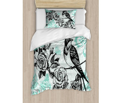 Mockingbird on Rose Tree Duvet Cover Set