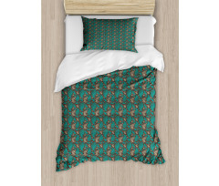 Retro Curly Leaves Duvet Cover Set