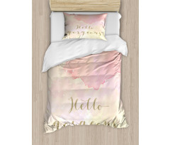 Pink Watercolor Duvet Cover Set