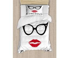 Red Lipstick Duvet Cover Set