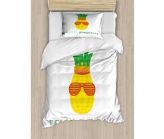Doodle Pineapple Duvet Cover Set