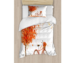 Watercolor Fall Season Duvet Cover Set