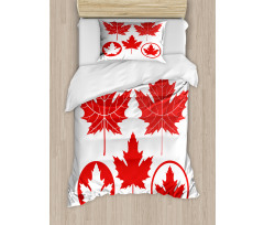 Canadian Flag Motifs Duvet Cover Set