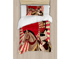 Japanese Man Horse Duvet Cover Set