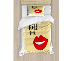 Feminine Romantic Words Duvet Cover Set