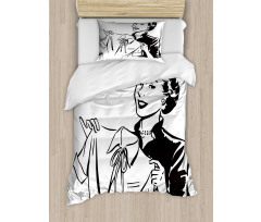 Lady with Blouse Duvet Cover Set