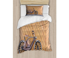 Vintage Bicycle Wall Duvet Cover Set