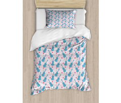 Violin with Notes Pattern Duvet Cover Set