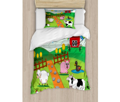 Cartoon Farmhouse Life Duvet Cover Set