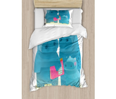 Graphic Happy Family Duvet Cover Set