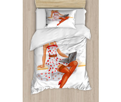 Short Hair Blondie Duvet Cover Set