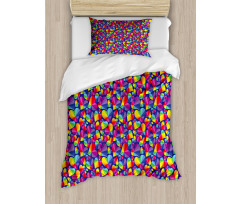 Rainbow Color Tone Heart Duvet Cover Set