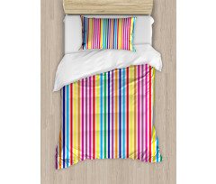 Vertical Stripes Print Duvet Cover Set