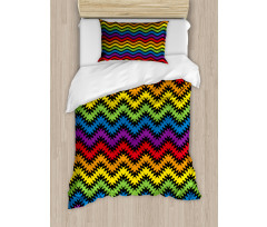 Jagged Zigzag Pattern Duvet Cover Set