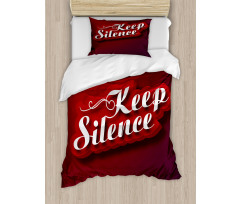 Keep Silence Modern Text Duvet Cover Set