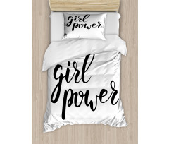 Girl Power Feminist Text Duvet Cover Set