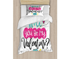 Will You Be My Valentine Duvet Cover Set