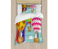 Animals in Balloons Duvet Cover Set