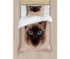 Domestic Animal Siamese Cat Duvet Cover Set