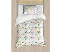 Ornamental Shapes Pattern Duvet Cover Set