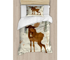 Funny Elk Mascot Duvet Cover Set