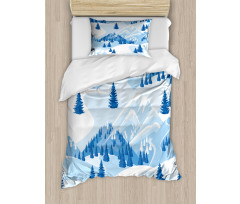 Snowy Fir Forest Duvet Cover Set