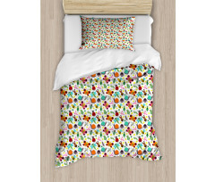 Colorful Summer Insects Duvet Cover Set