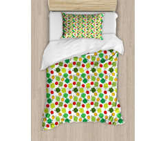 Clover Leaves Floral Duvet Cover Set