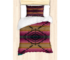 Colorful Stripes Triangles Duvet Cover Set