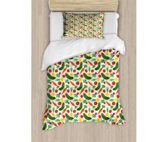 Vegetarian Cartoon Duvet Cover Set