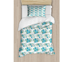 Daisy and Roses Flower Duvet Cover Set