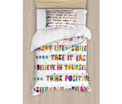 Motivational Slogans Duvet Cover Set