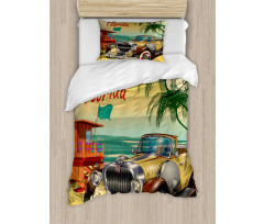 Old Beach Car Picture Duvet Cover Set