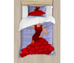 Dance Pose Spanish Lady Duvet Cover Set