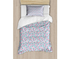 Hand Drawn Leaf Berries Duvet Cover Set